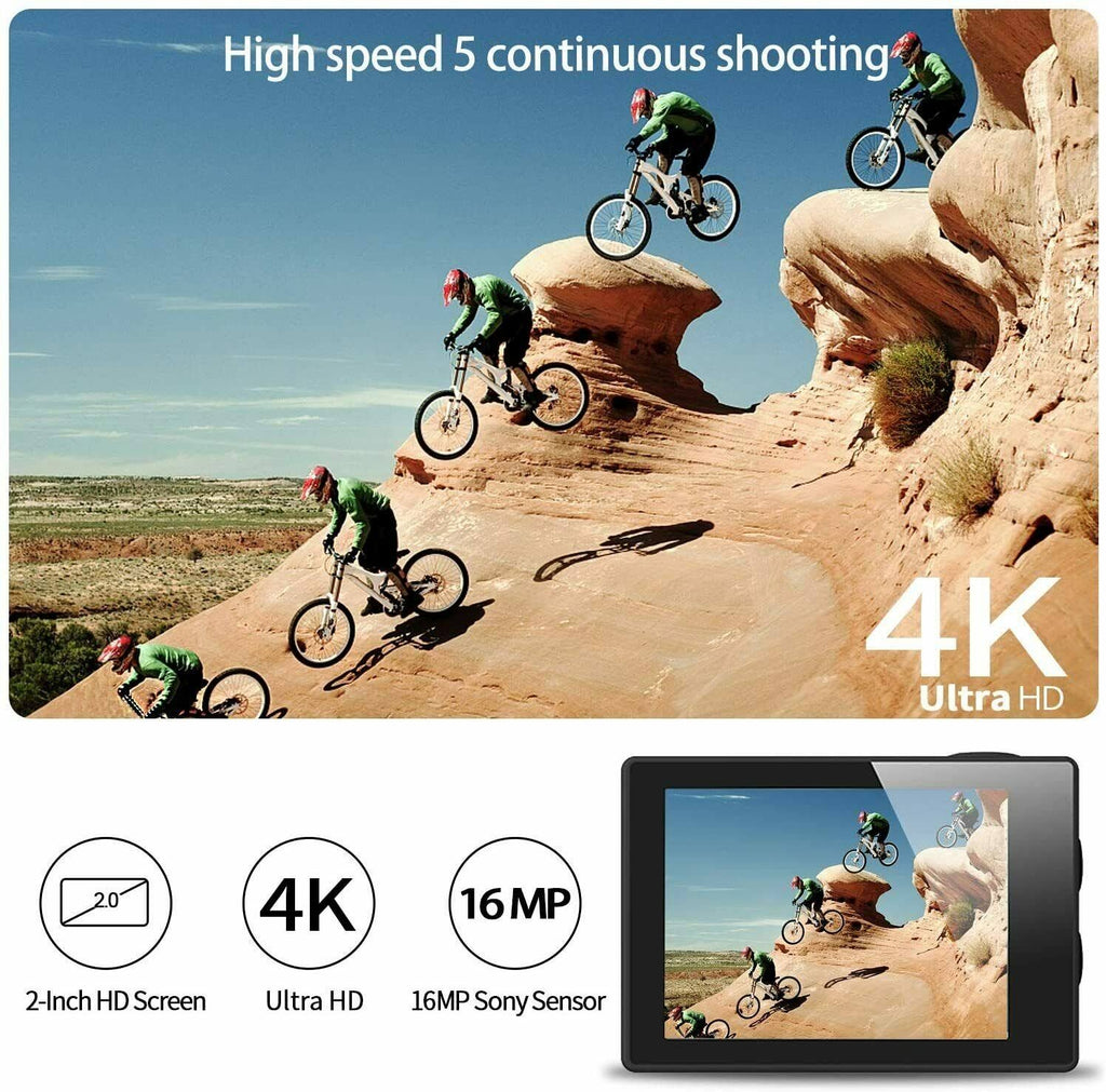 4K Action Camera 20MP Waterproof 40M Wide-Angle WiFi T326078