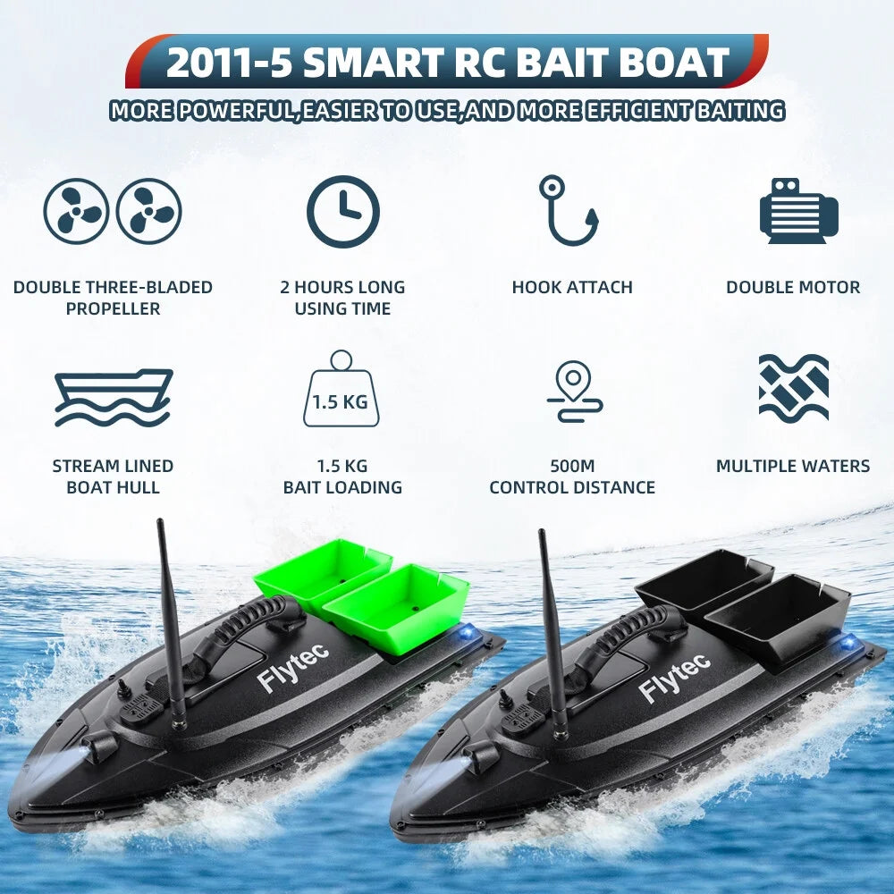 Remote Control Bait Boat Dual Motor 500m T74061