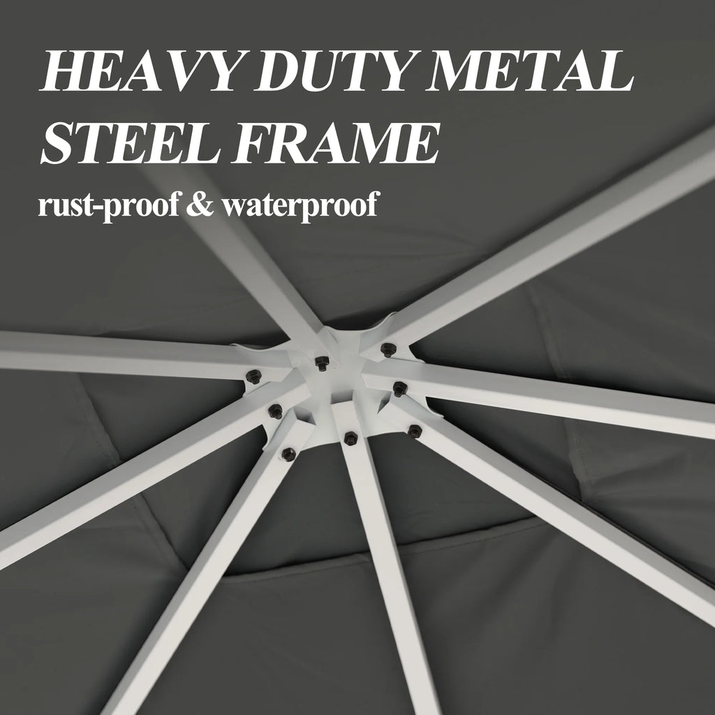 10×10FT Outdoor Patio Gazebo with Vented Polyester Roof, Powder-Coated Aluminum Frame C4814