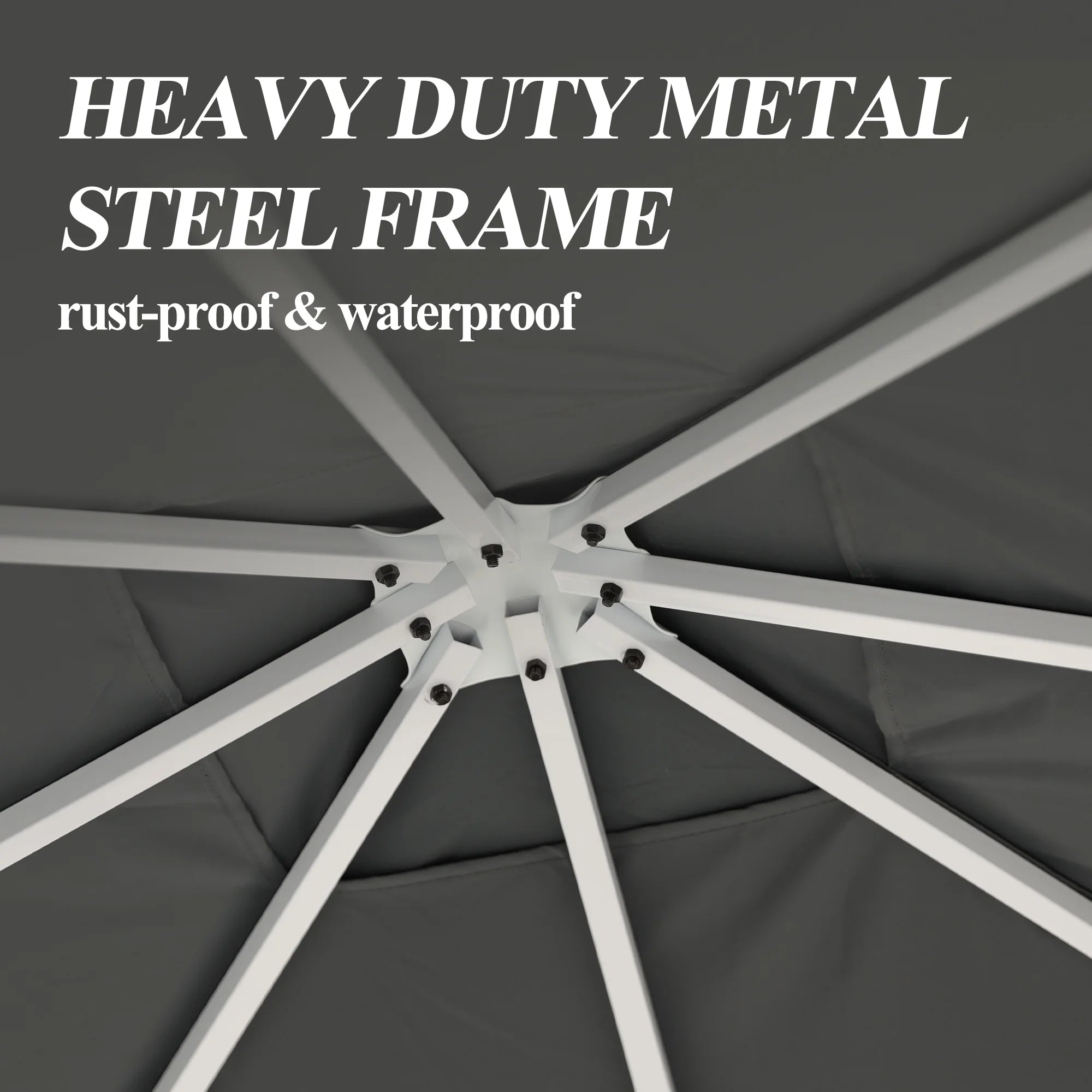 10×10FT Outdoor Patio Gazebo with Vented Polyester Roof, Powder-Coated Aluminum Frame C4814