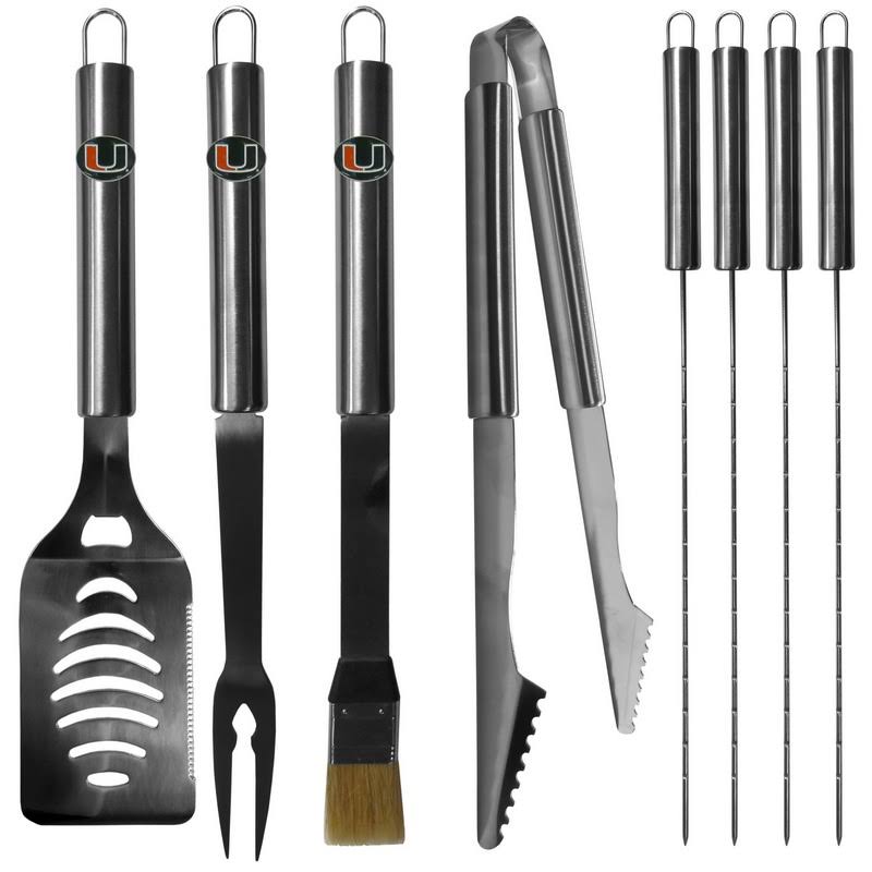 8 PC Stainless Steel BBQ Set with Metal Case Y5818