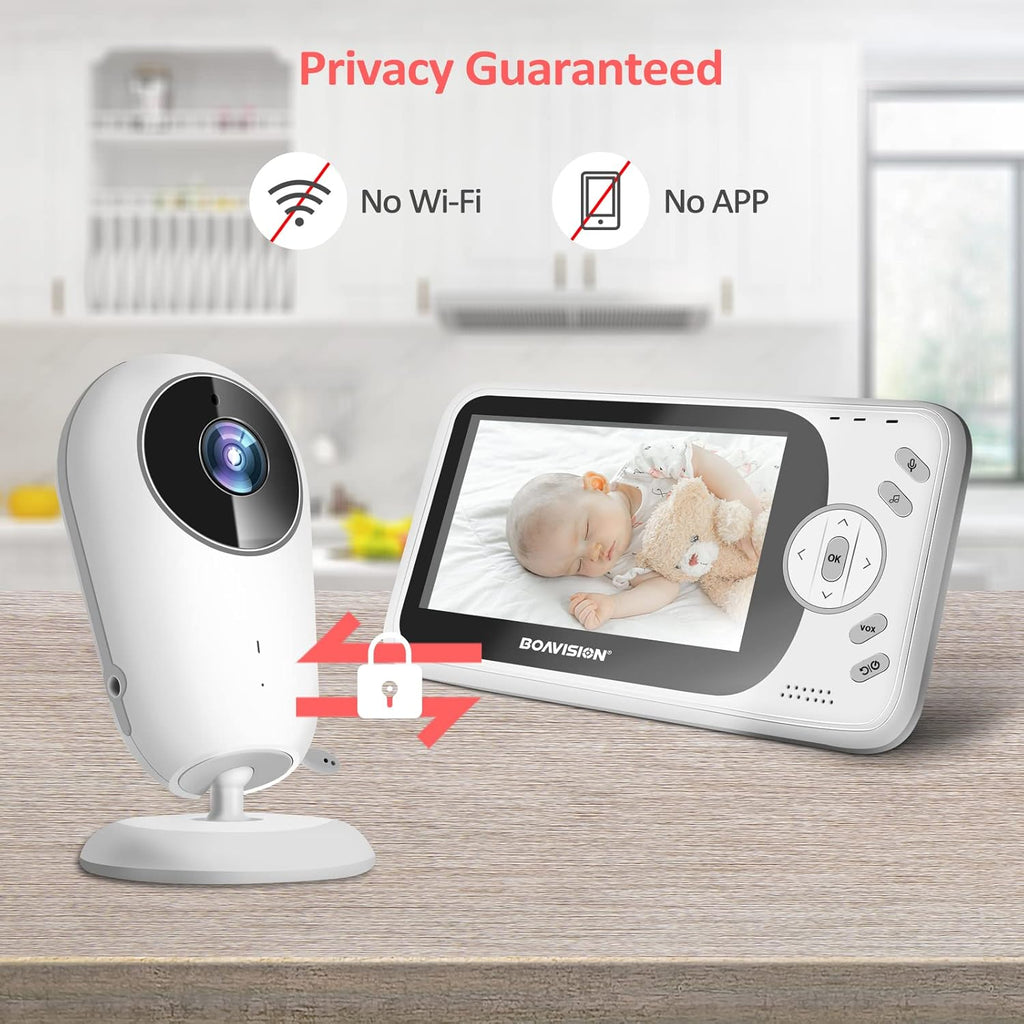 Video Baby Monitor with Camera and Audio, 4.3 inch IPS Screen, Night Vision, Pack of 2 A196611