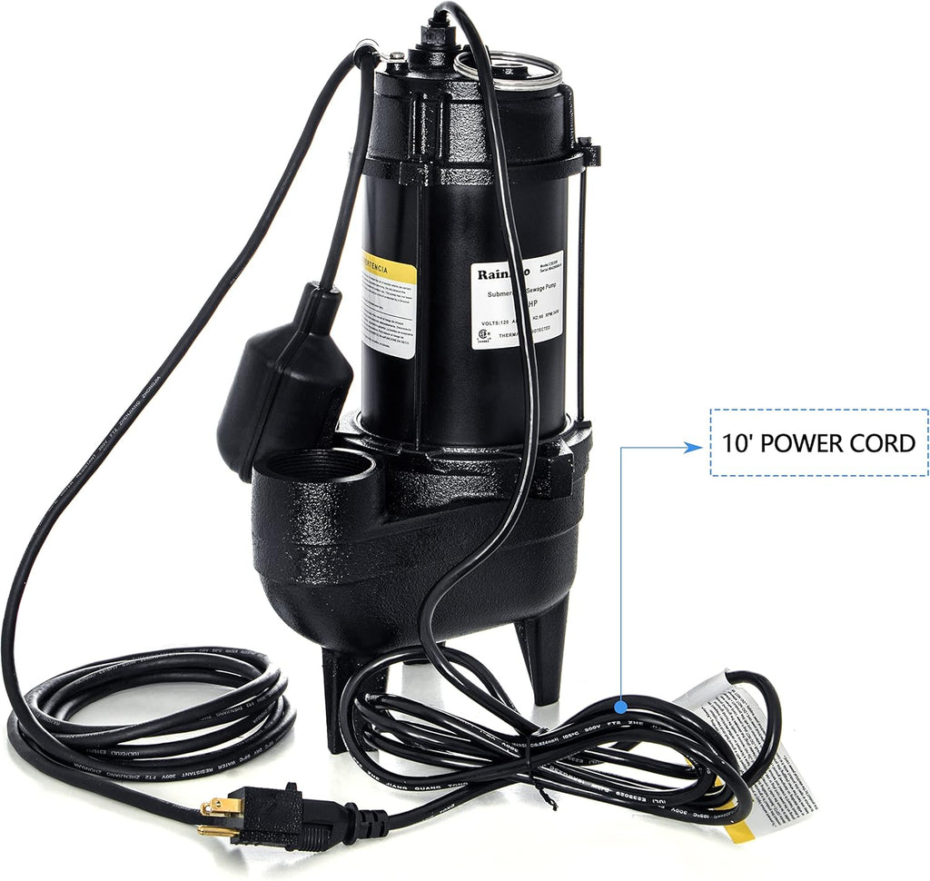 Cast iron submersible sewage pump with tether float switch S1679