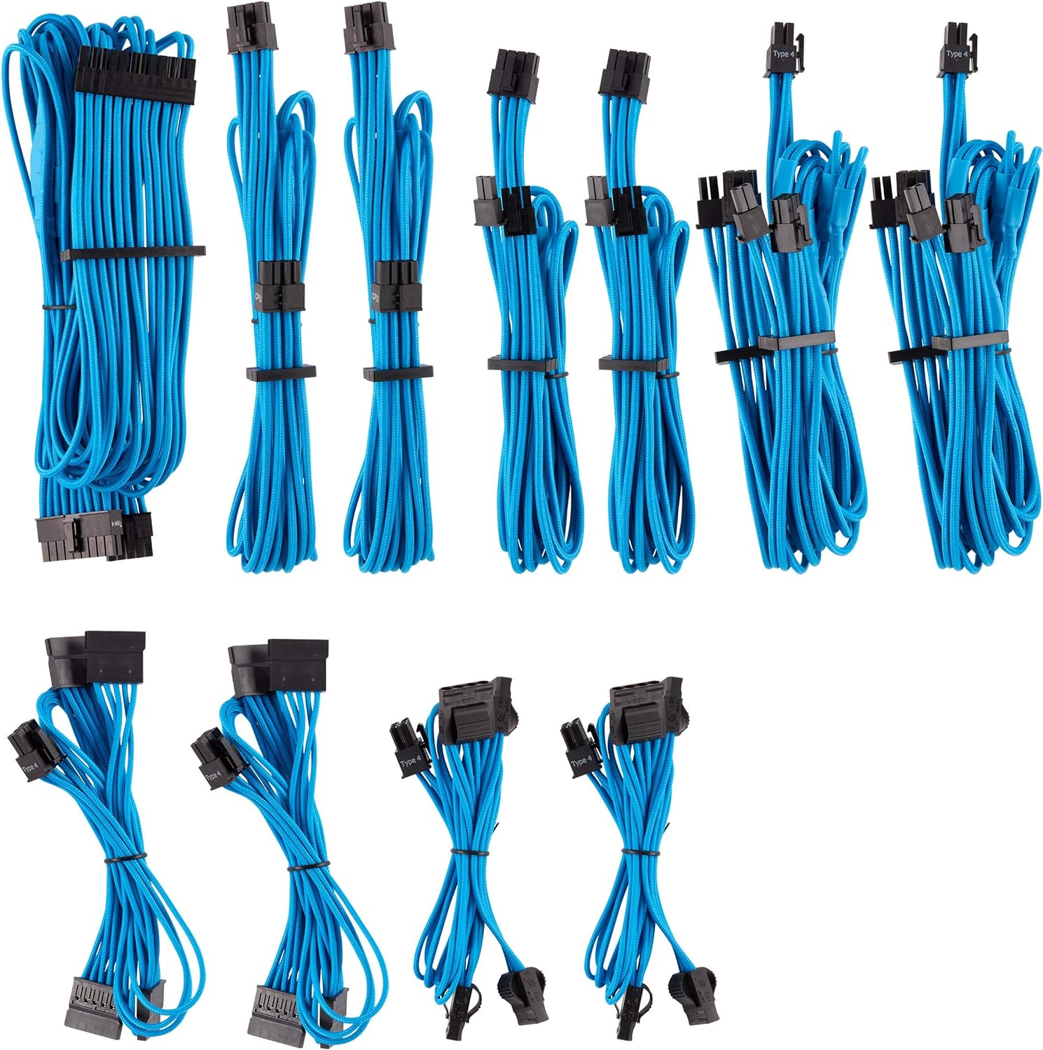 Red Individually Sleeved PSU Cables Pro Kit I667764