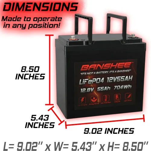 12V 55AH Lithium LiFePO4 Deep Cycle Battery 4 Pack R958
