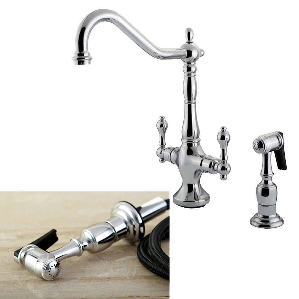 Chrome Kitchen Faucet with Solid Brass Side Sprayer P29569