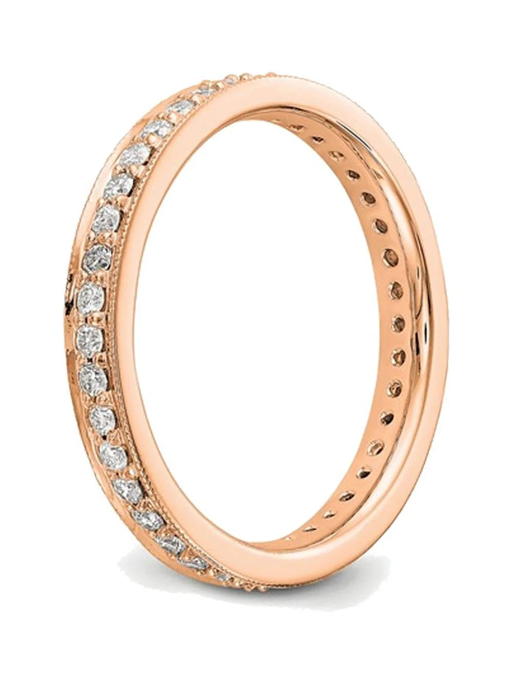 14K Rose Gold Diamond Eternity Wedding Band Ring P26216