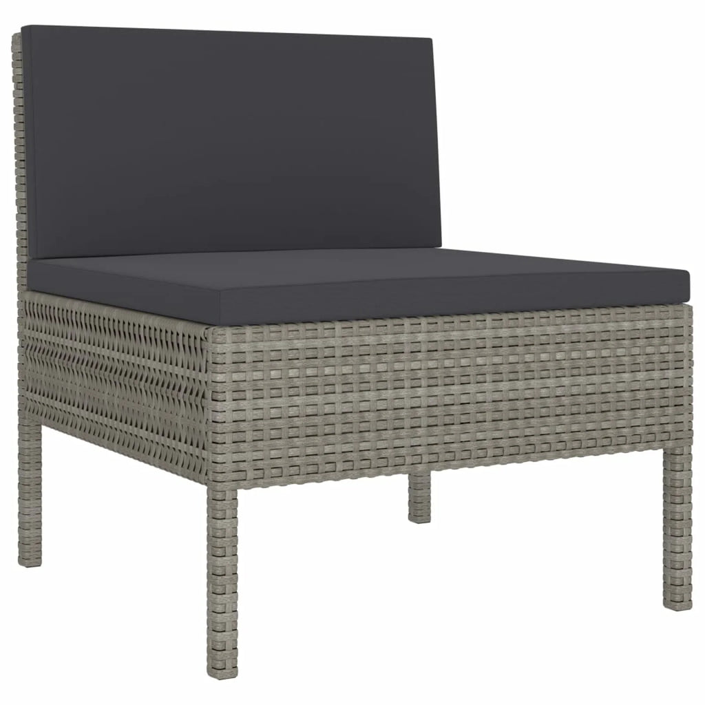 3 Piece Poly Rattan Outdoor Sectional Sofa Set with Cushions Steel Frame X12152