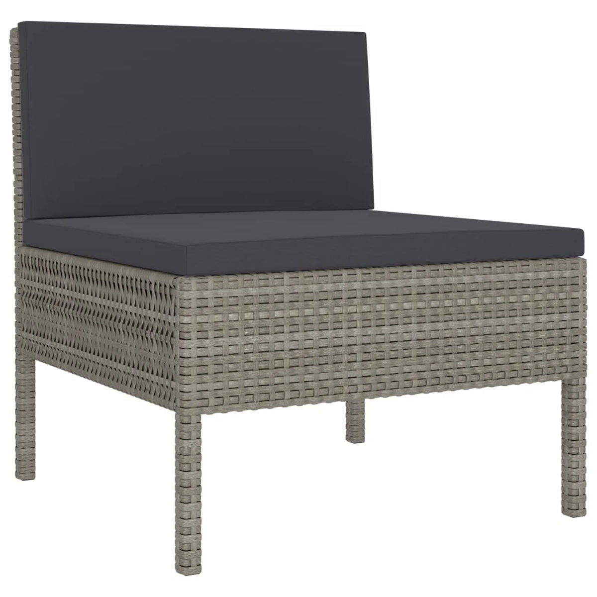 3 Piece Poly Rattan Outdoor Sectional Sofa Set with Cushions Steel Frame X12152