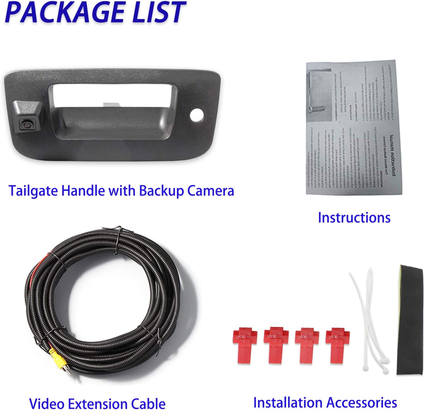 Tailgate Handle Backup Rear View Camera Black Pack of 2 A253262