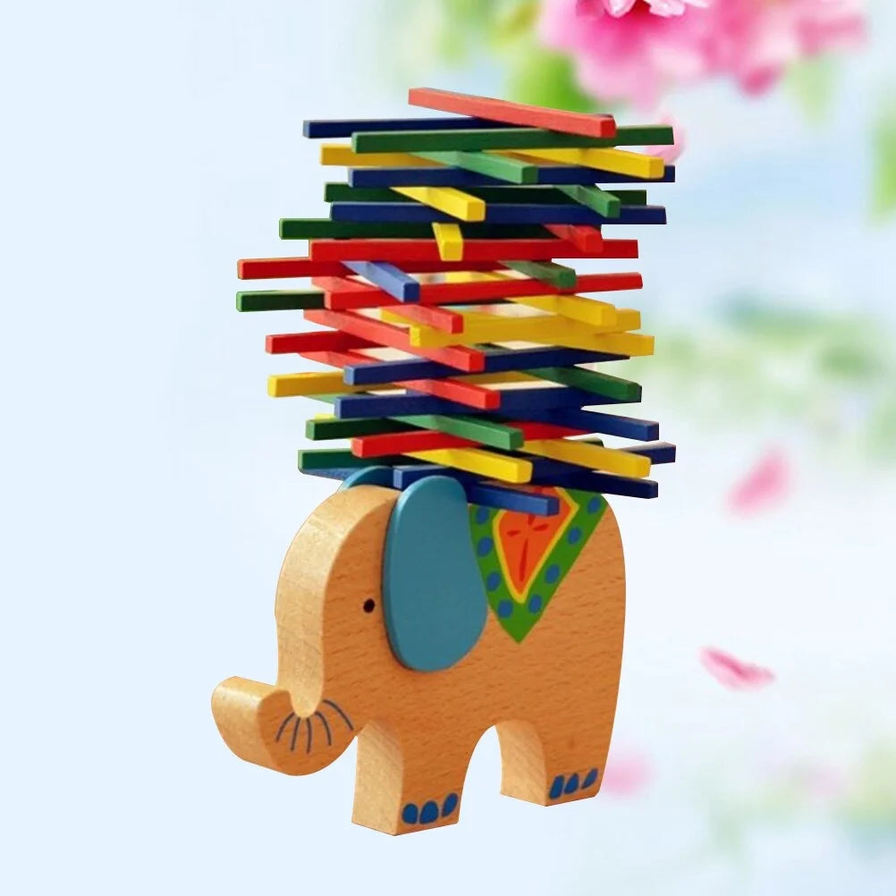 Wooden Stackable Building Blocks Set Balancing Games Playset Toys Educational Toys Q4795