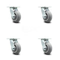 Set of 4 Thermoplastic Rubber Swivel Caster with Wheel J93055