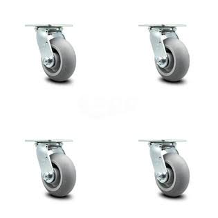 Set of 4 Thermoplastic Rubber Swivel Caster with Wheel J93055