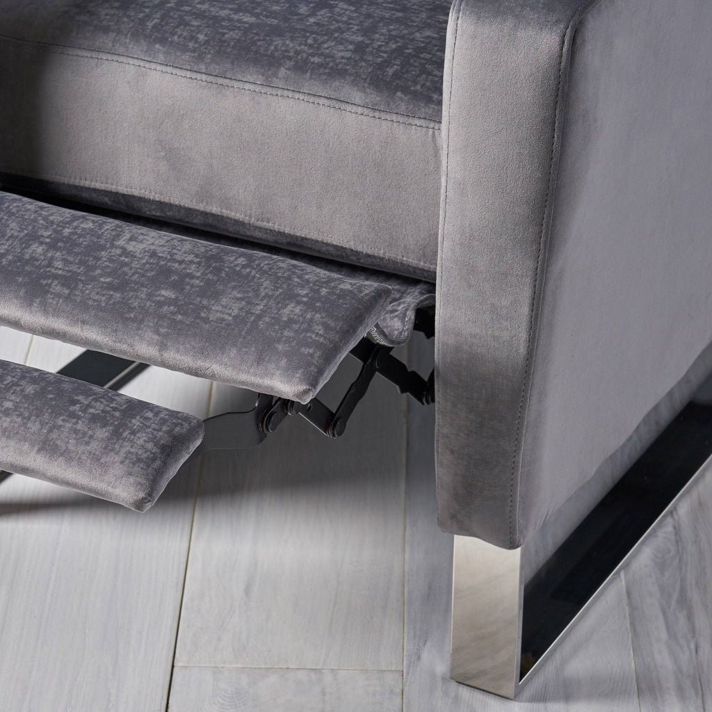 Gray High Leg Push-Back Recliner with Stainless Steel Legs Z648