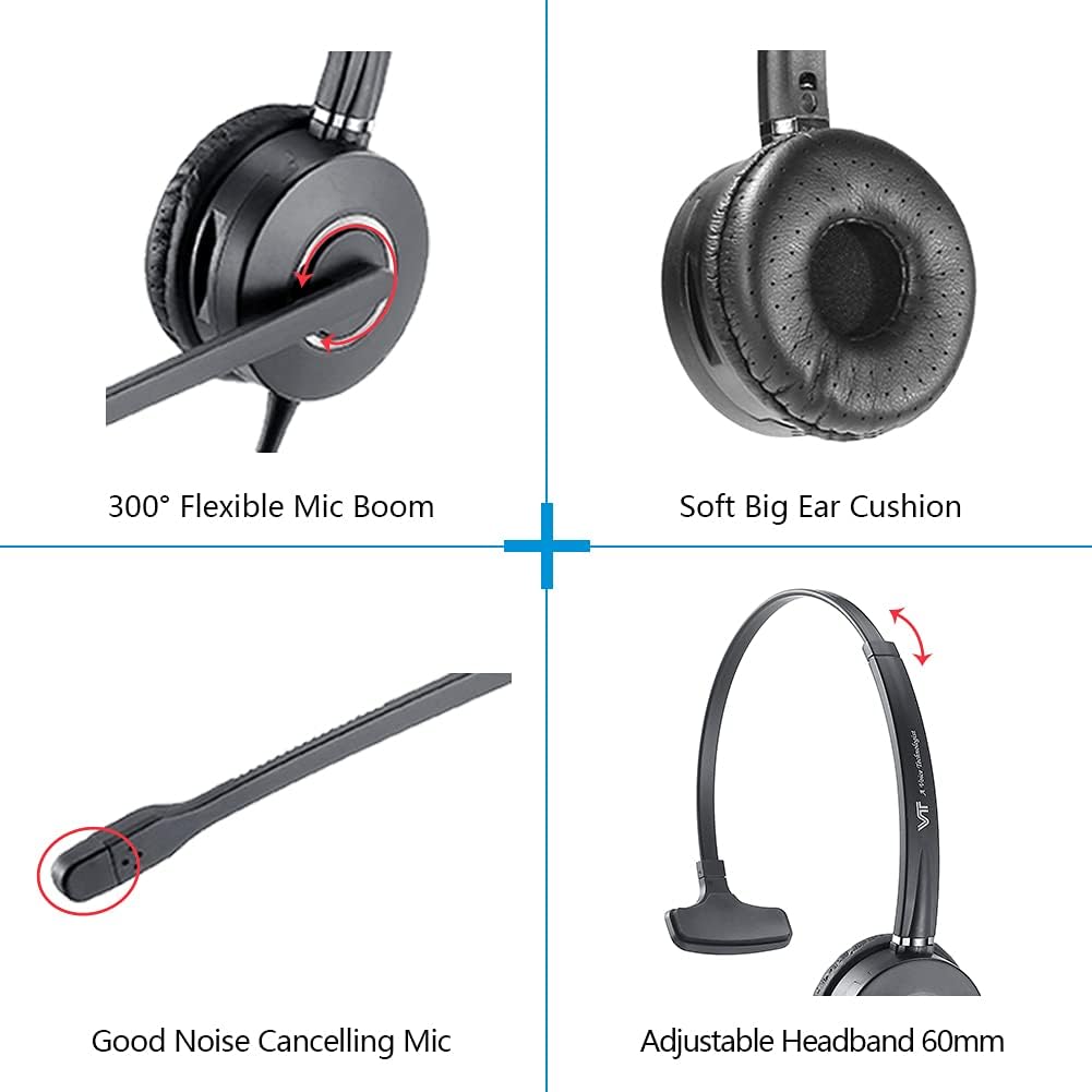 Noise-Cancelling Call Center Headset with QD, Pack of 2 J682