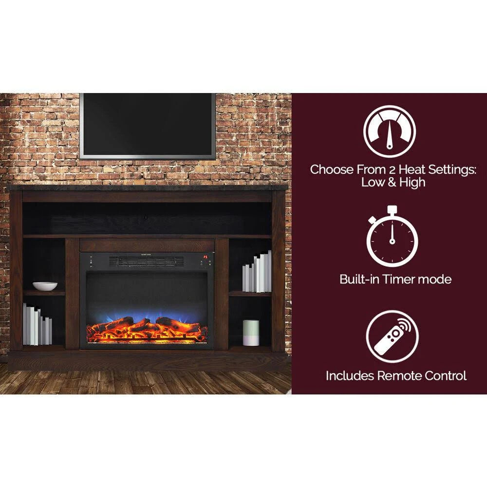 Mahogany Electric Fireplace with Multi-Color LED Insert J587
