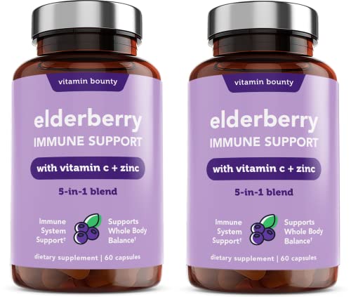 Organic Elderberry Capsules with Vitamin C and Zinc - 60 Capsules G56033