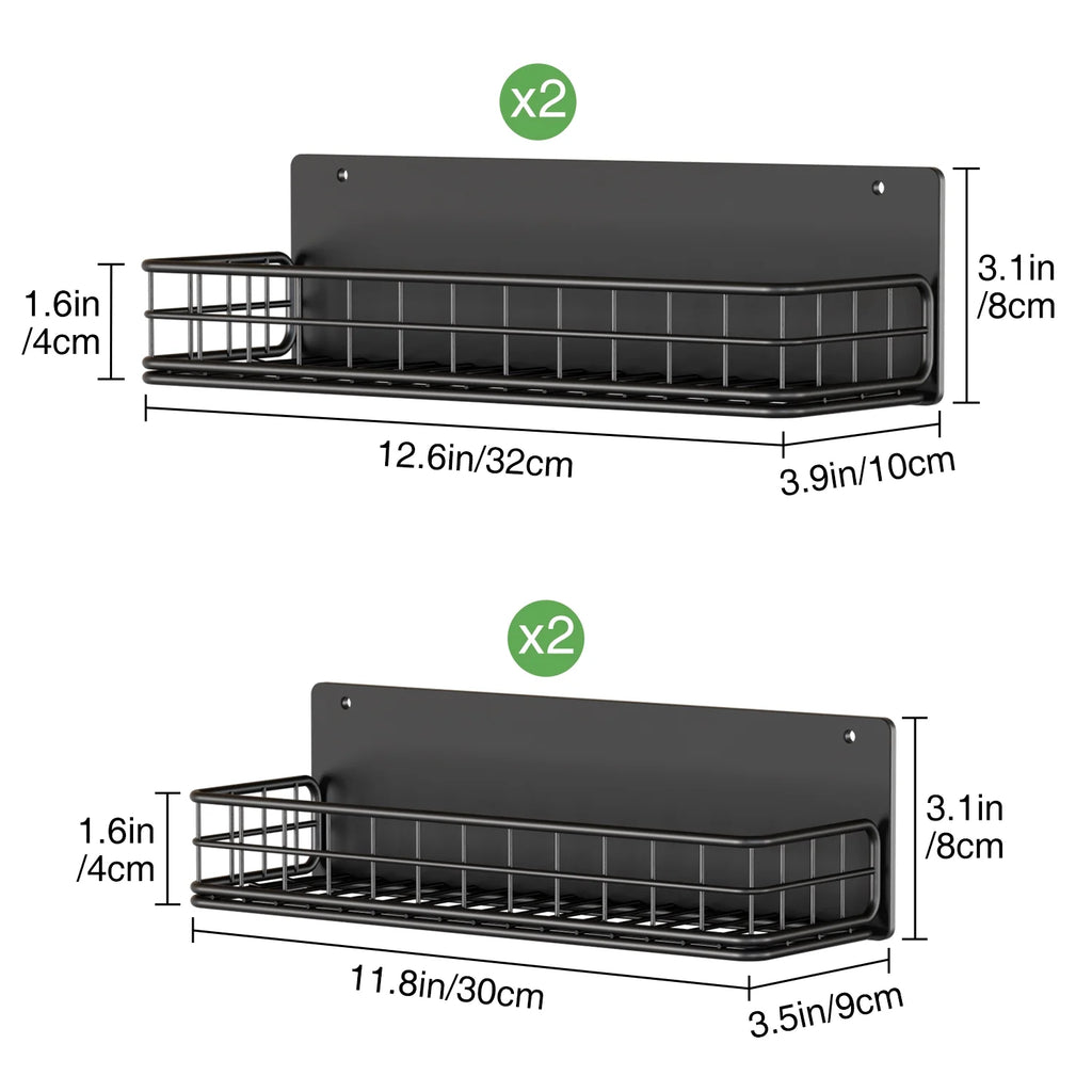 Magnetic Spice Rack, 4 Pack Refrigerator Storage Shelf W12214