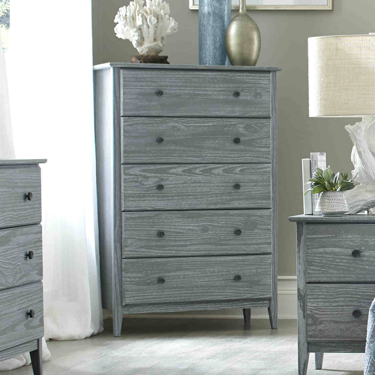 Brushed Grey 5-Drawer Chest G383241