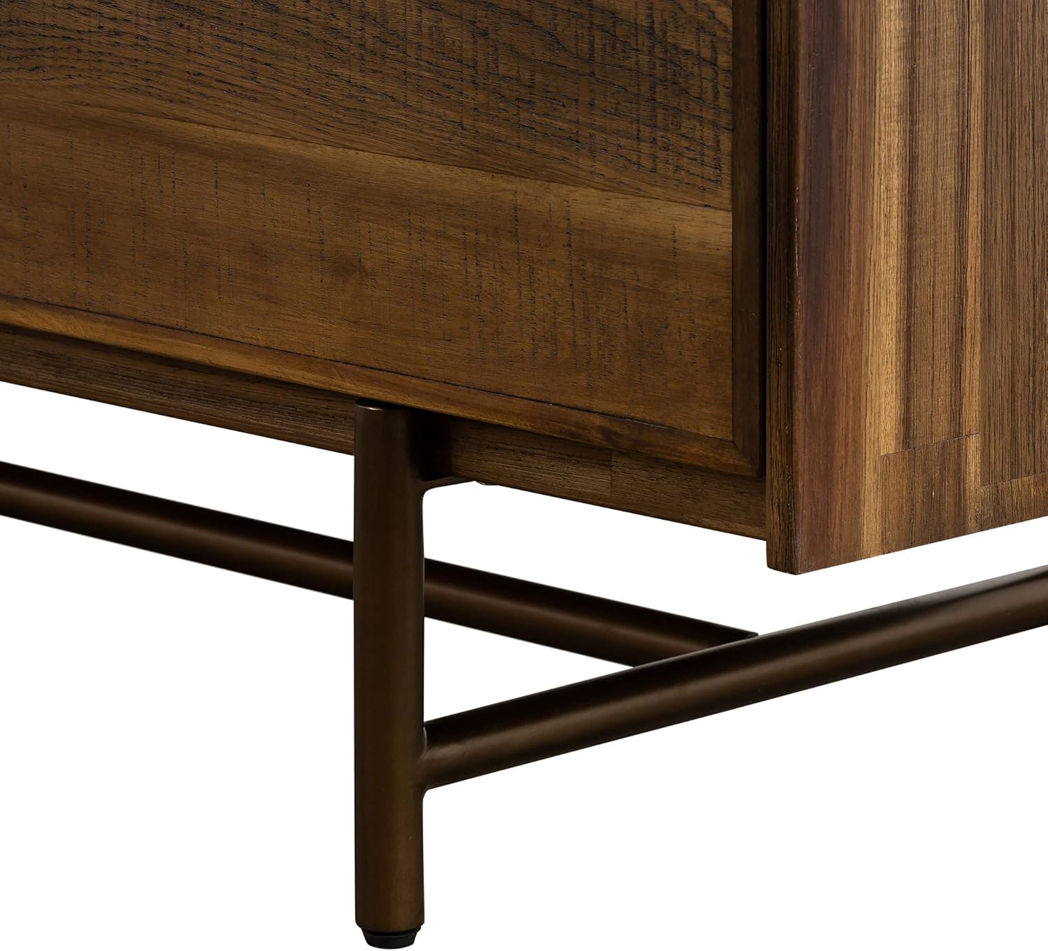Mixed Wood Dining Buffet Cabinet Credenza Storage 62 Wide Matte Brass P9330