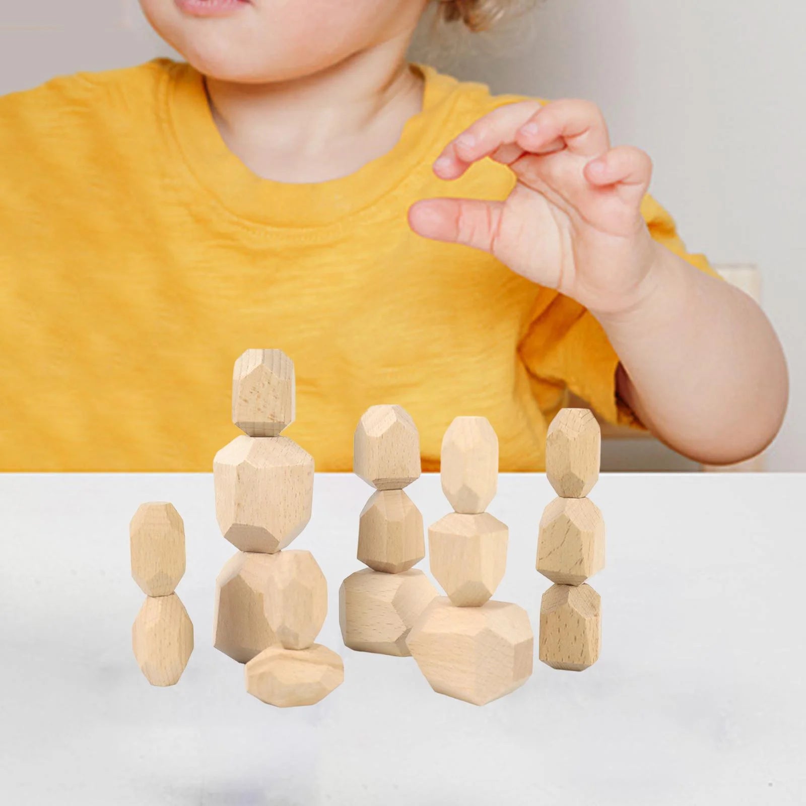 Wooden Stacking Stones Building Blocks K104019