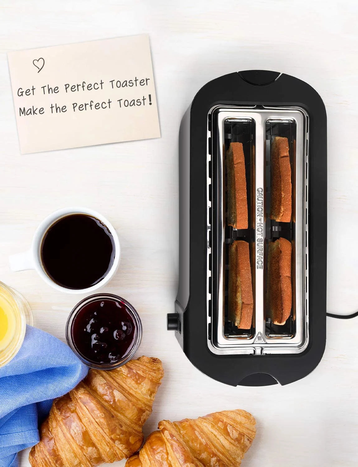 4-Slice Stainless Steel Toaster with Removable Crumb Tray D7495