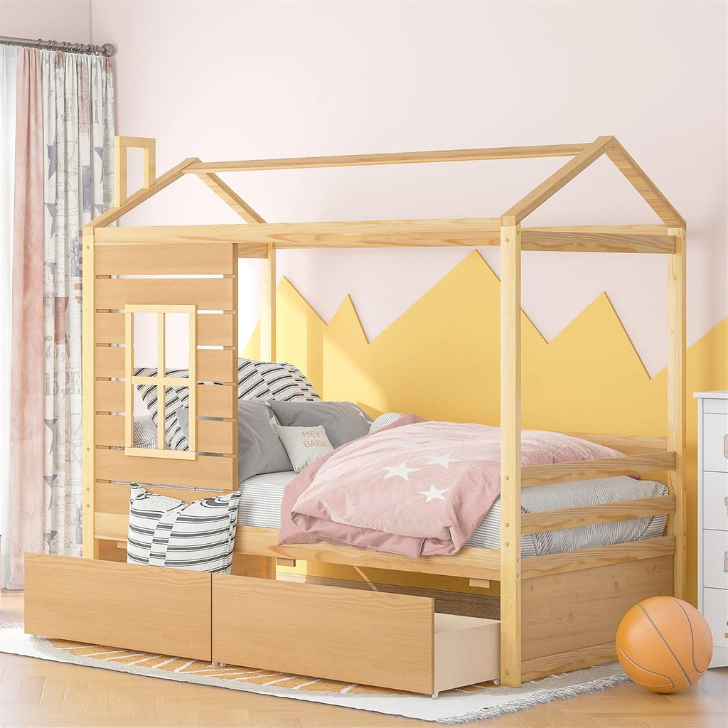 Twin House Bed with Trundle A63078