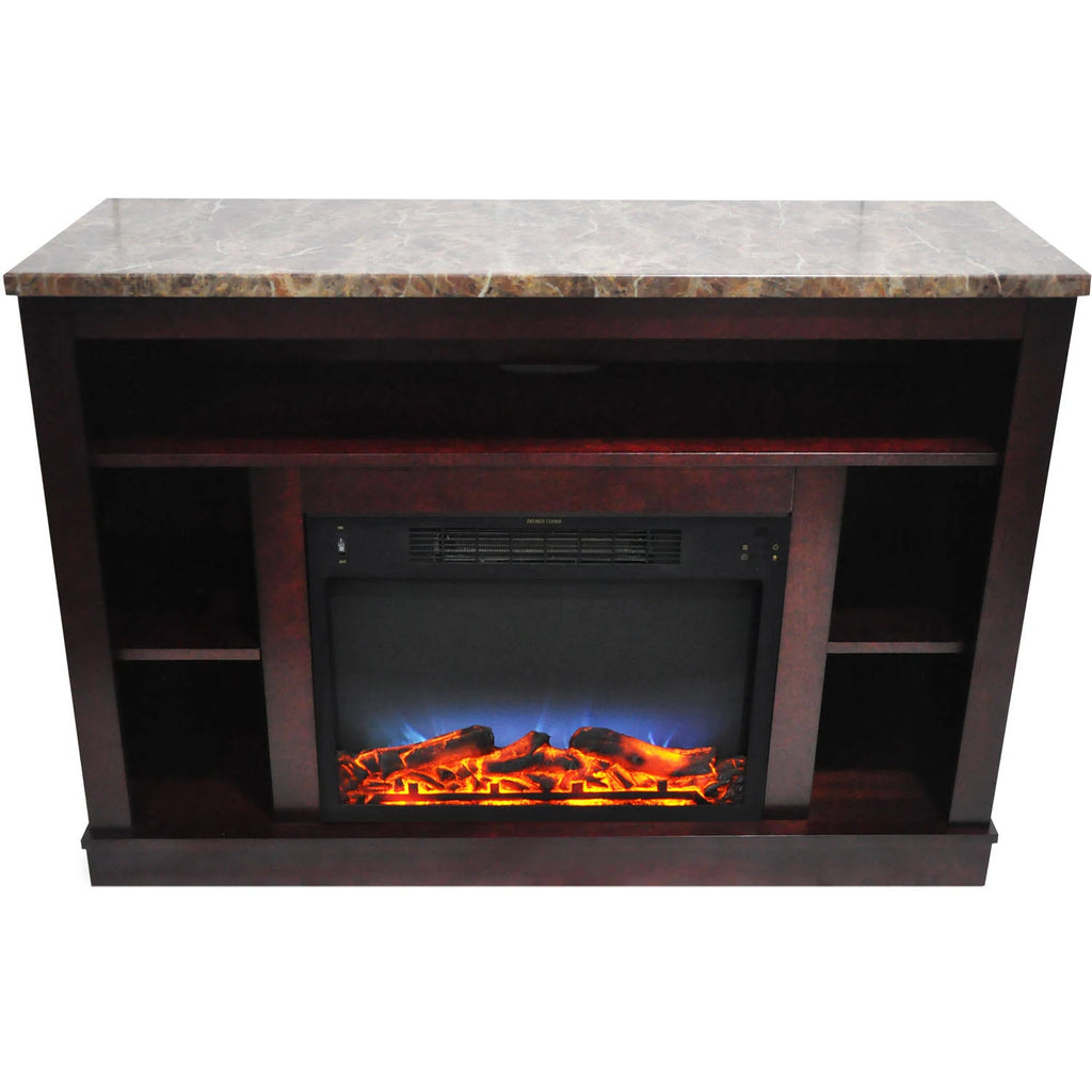 Mahogany Electric Fireplace with Multi-Color LED Insert J587