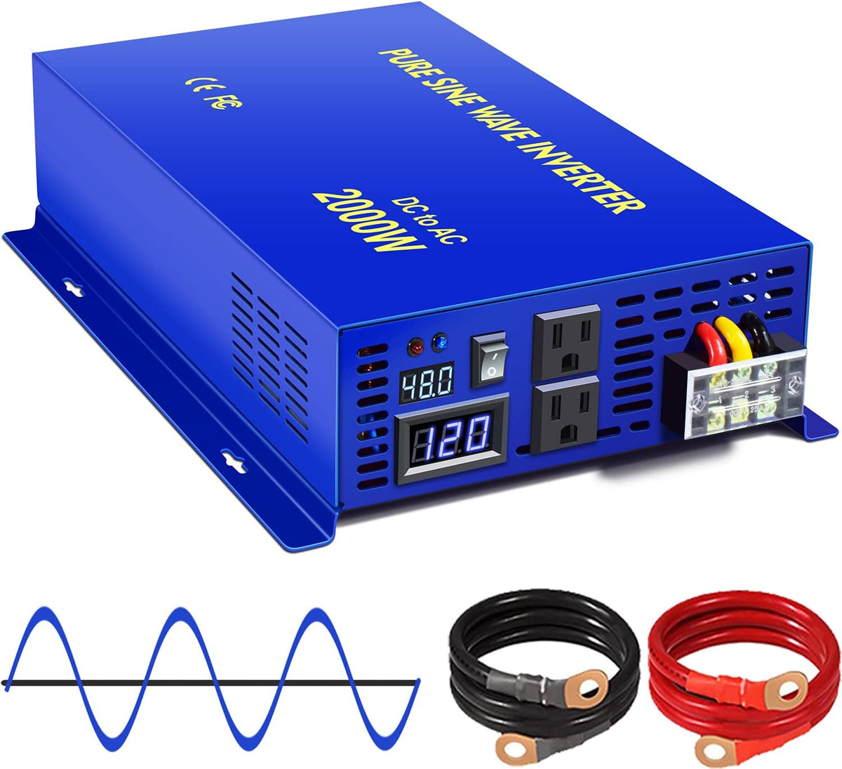 2000 Watt Pure Sine Wave Power Inverter 48V DC to AC 120V K8230