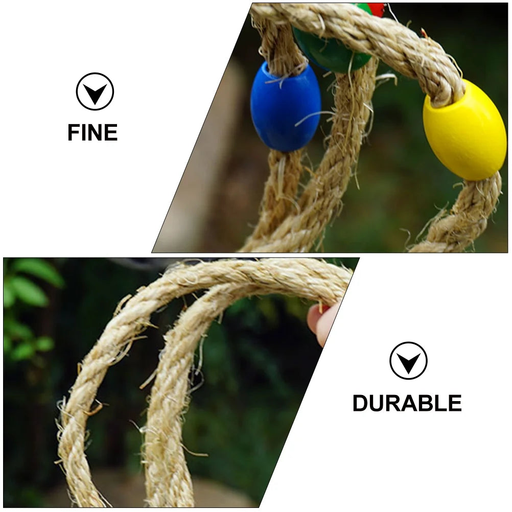 Throwing Ring Games Kids Toss Toy Outdoor Wooden Rope L784124