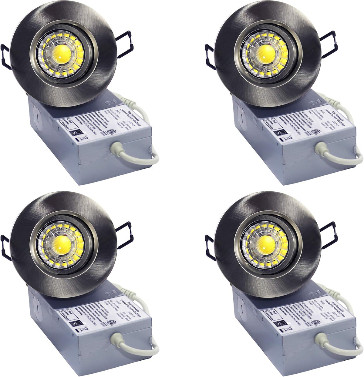 6-Pack 3 Inch 3000K LED Gimbal Downlight 8W 120V Dimmable 830Lm Brushed Nickel C161861