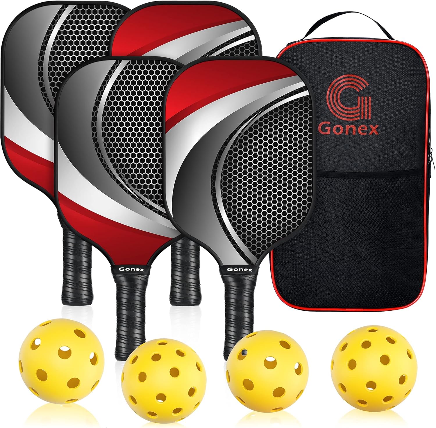 Set of 2 Graphite Pickleball Paddles with Carry Bag W19214