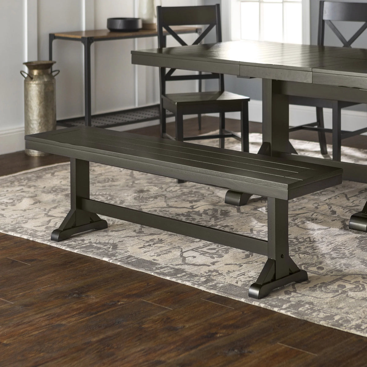Antique Black Wood Bench H875