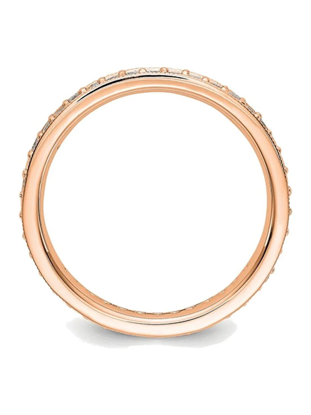 14K Rose Gold Diamond Eternity Wedding Band Ring P26216