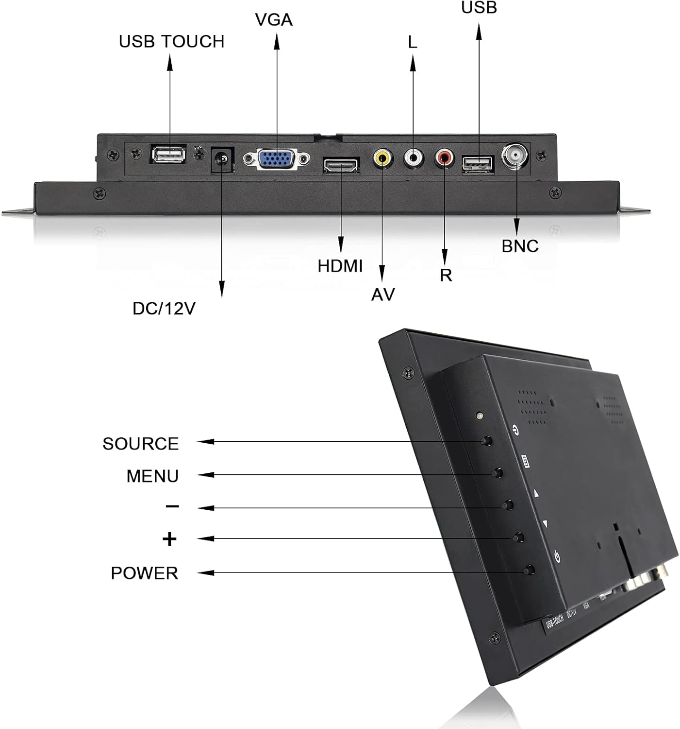 12.1 Inch Touchscreen Monitor with HDMI/VGA/BNC/AV/USB Input K9414