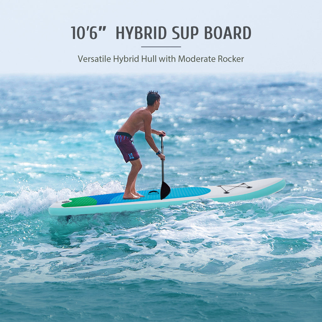 Inflatable Paddle Board 10'6" SUP Board Set with Air Pump, Green U67934
