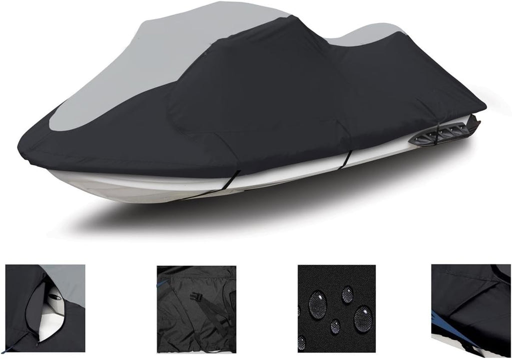 Black/Grey Heavy-Duty PWC Jetski Watercraft Cover X54004