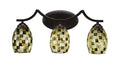 Three Light Bath Bar with Seashell Glass J75534