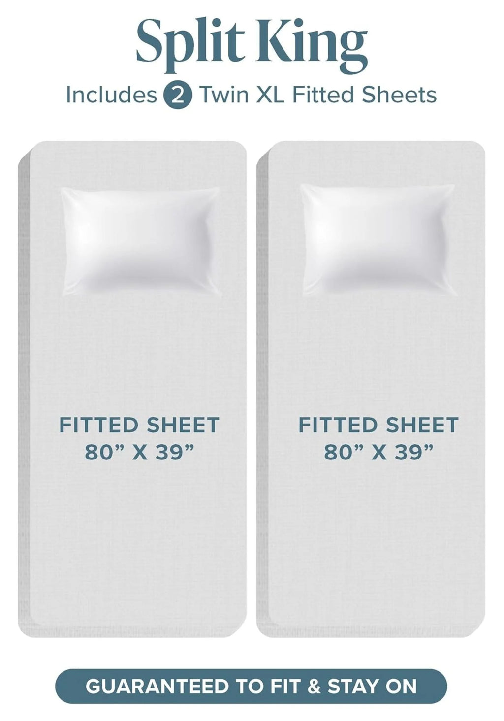 Split King 5 Piece Microfiber Bed Sheet Set with Deep Pockets F963