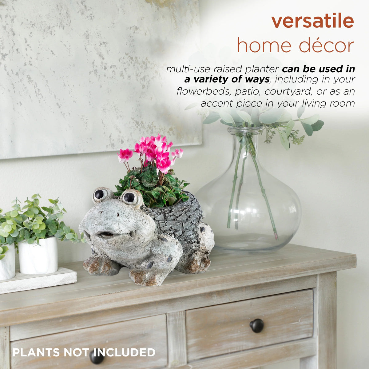 Ceramic Frog Planter, Gray Y589835