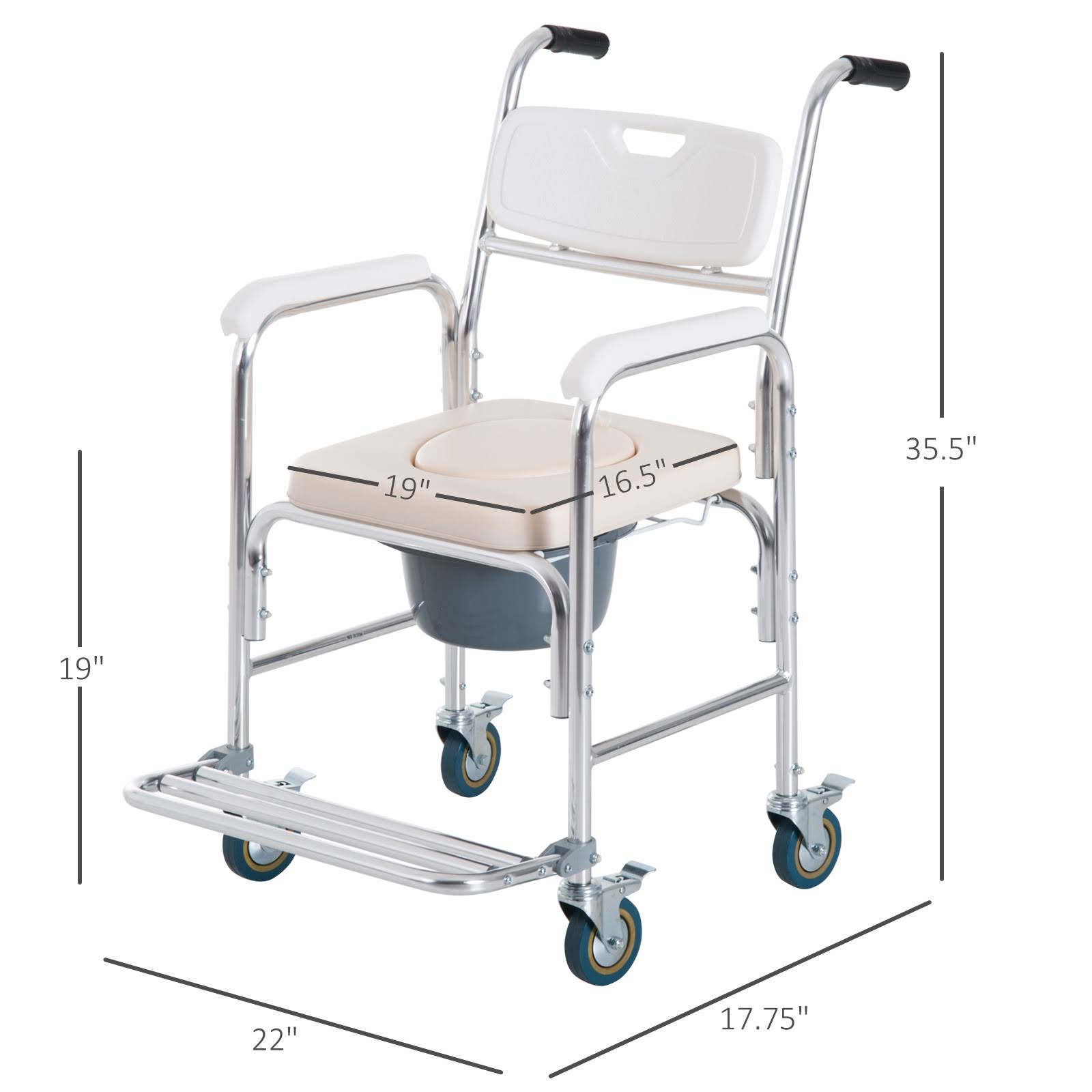 Medical Rolling Commode Chair E643060
