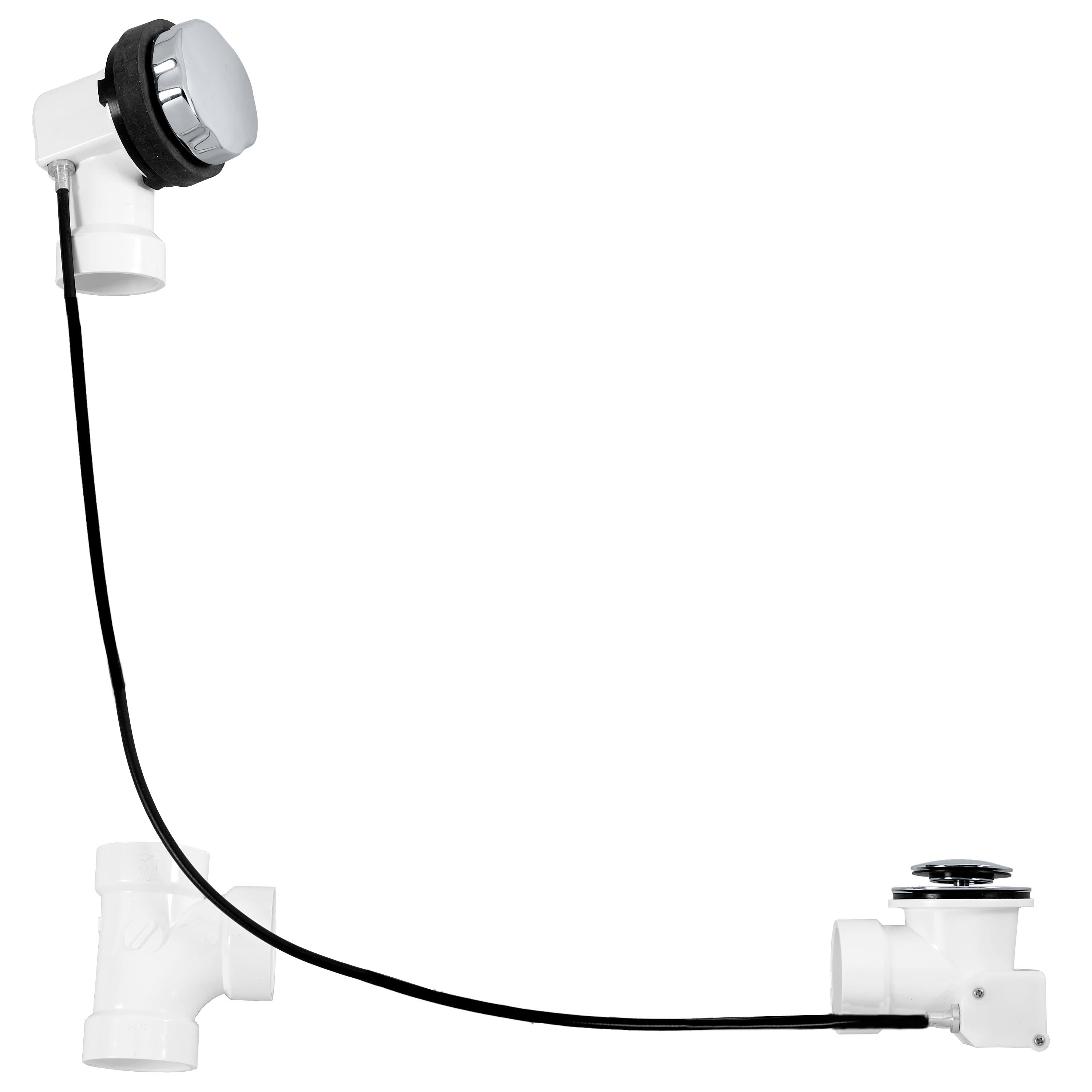 Polished Chrome Cable Drive Bath Waste and Overflow L666