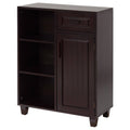 Dark Birch Floor Cabinet with 1 Door, 1 Drawer and 3 Open Shelves P60434