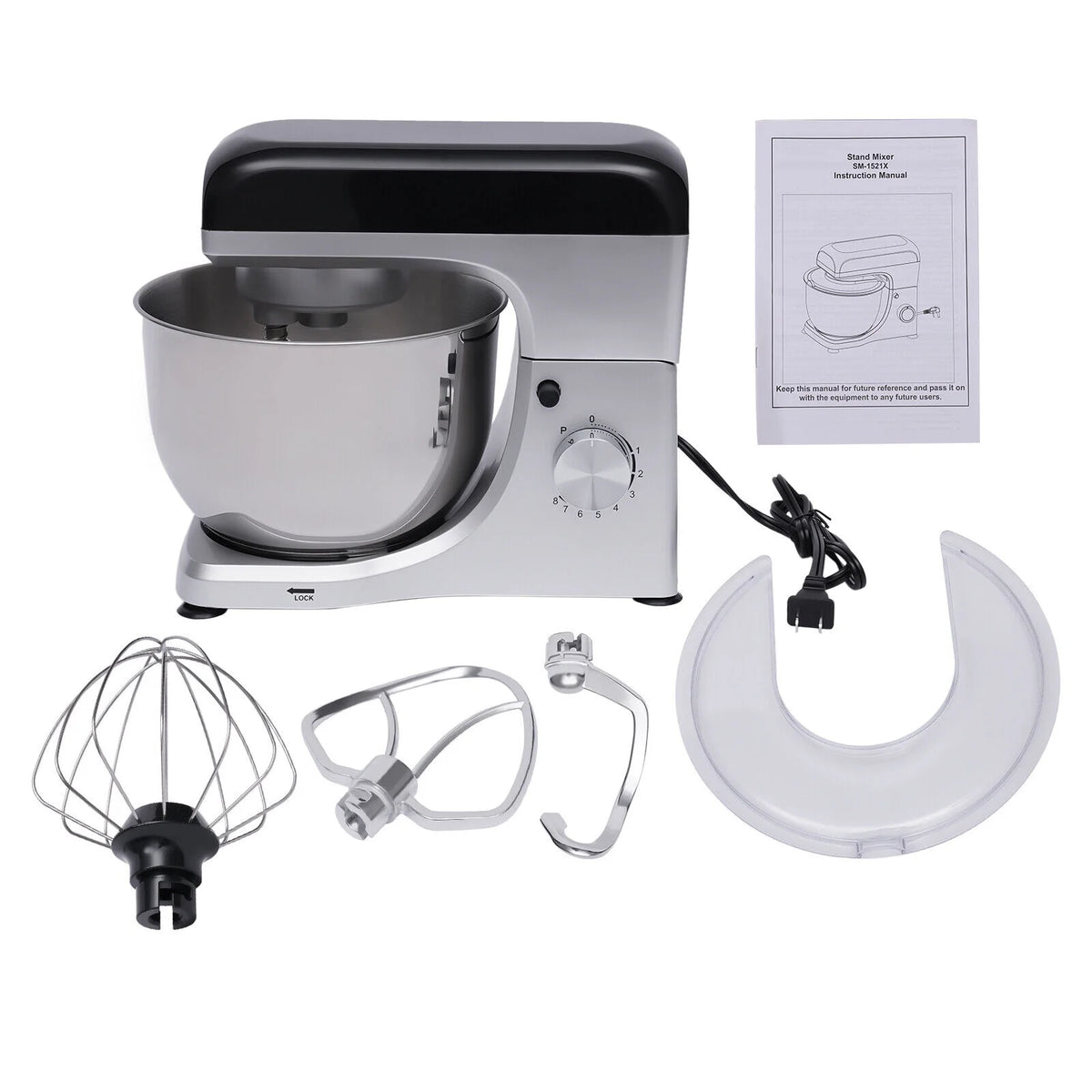 4.5L 1000W Electric Stand Mixer with Hook Attachments O42849