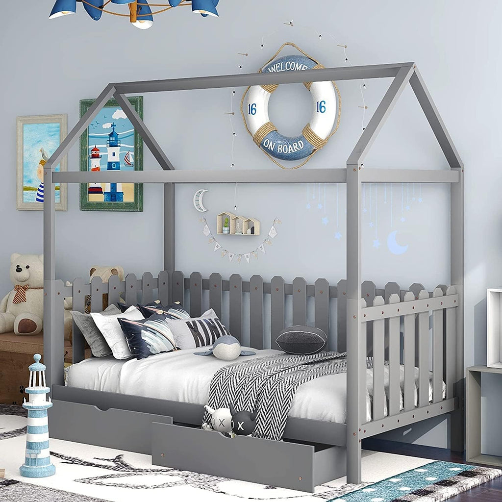 Twin House Bed with Trundle A63078