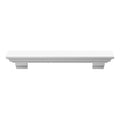 60 in. Traditional Pearl White Cap-Shelf Mantel O9161