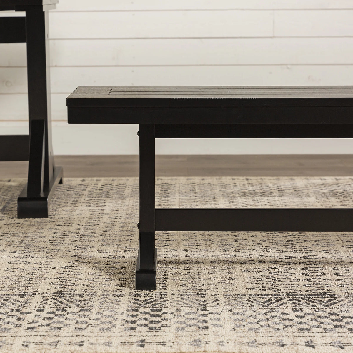 Antique Black Wood Bench H875