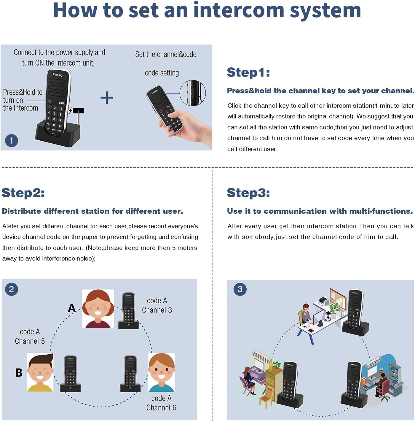 4 Packs Black Handheld Wireless Intercom System G925175
