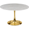 Gold Base Faux Marble Top Dining Table L133