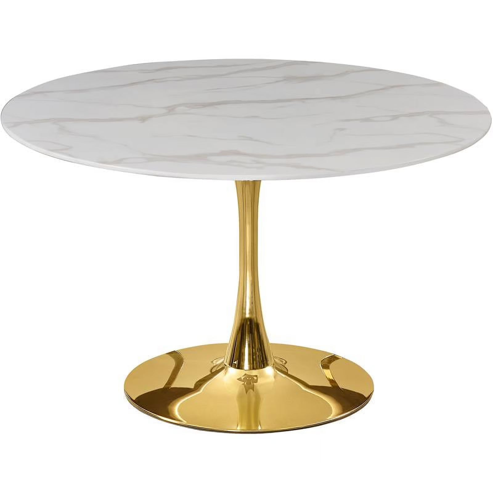 Gold Base Faux Marble Top Dining Table L133